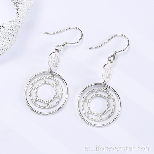 Joyas Boho Large Blanco CZ 925 Pendientes de Plata